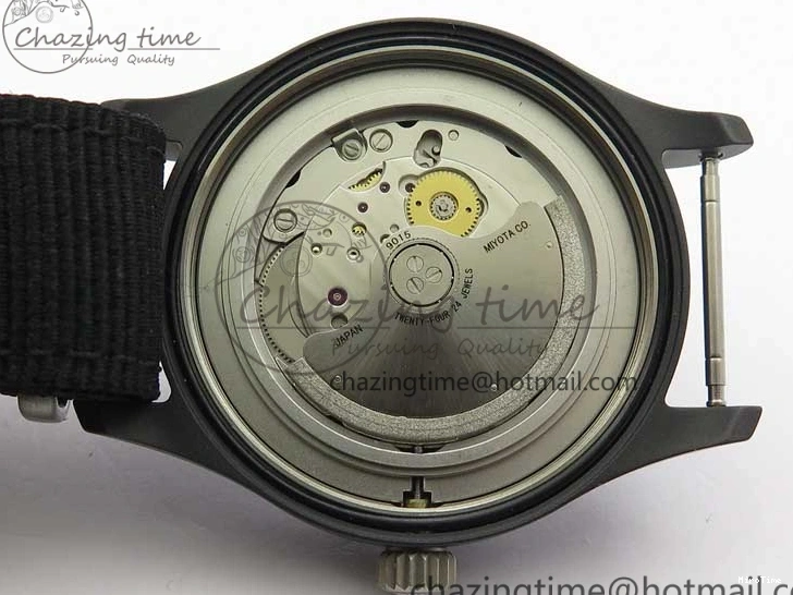 MIROTIME 0223 Pilot IW326901 Real Ceramic MK 1:1 Best Edition Black Dial On Nylon Strap MIYOTA FastDry 7126